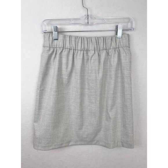 Rachel Zoe Womens Gray Plaid Mini Skirt Light Gray Fully Lined Skirt NWOT SZ XS - Picture 3 of 11